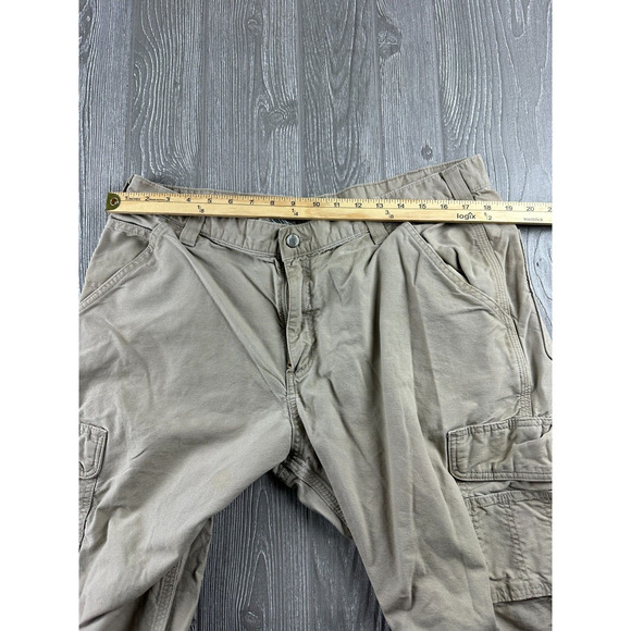 CARHARTT Mens 38x30 Original Dungaree Fit Carpenter Cargo Pants Tan Khaki B260 - Picture 6 of 10